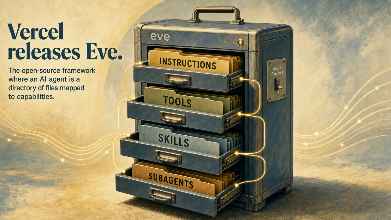 Vercel выкатила Eve — open-source фреймворк для агентов, где агент — это просто папка с файлами