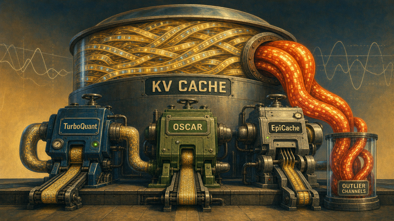 Гонка сжатия KV-кэша: TurboQuant, OSCAR и EpiCache — кто сожмет память LLM без потери качества?