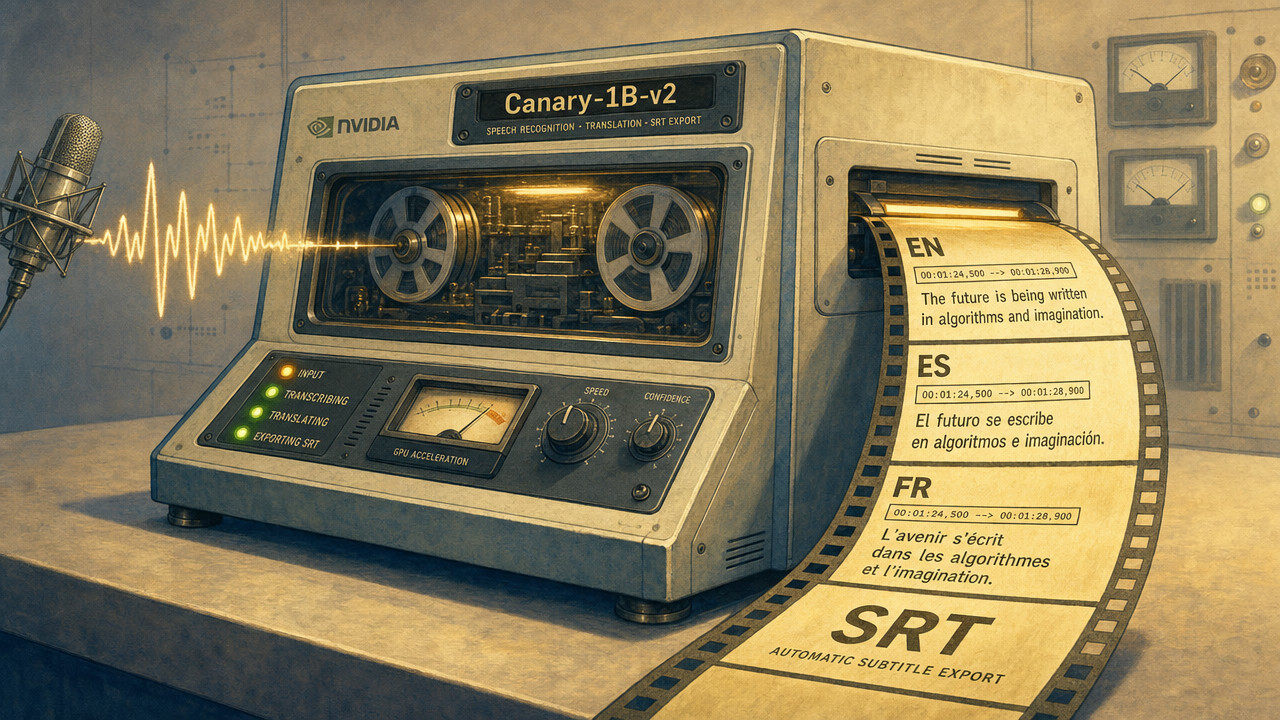 Пошаговый гайд: NVIDIA Canary-1B-v2 для ASR, перевода и генерации субтитров на Python